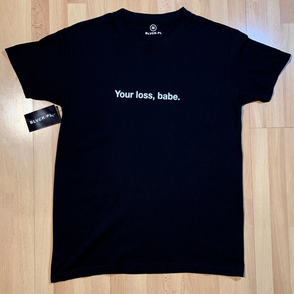 Blvck.PL Your Loss Babe T-shirt Black (NWT) - Picture 1 of 3